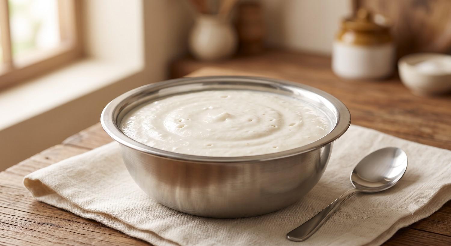 Fresh idly dosa batter in a bowl