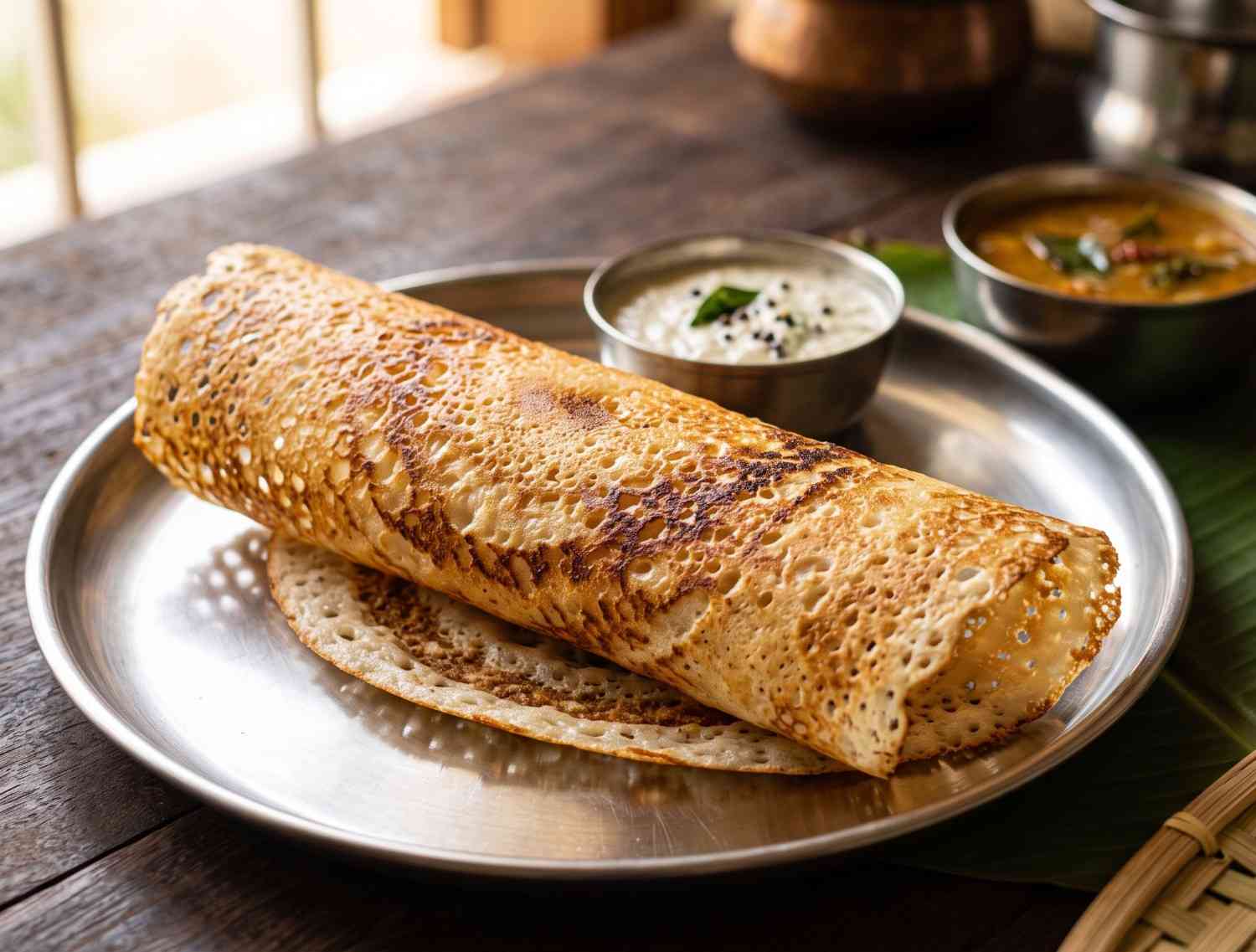 Crispy dosa close-up