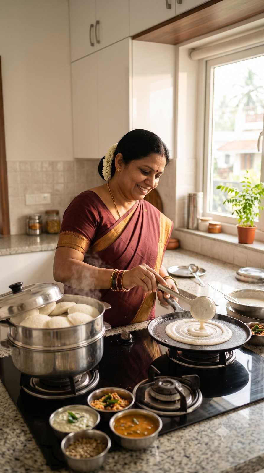 Homemaker preparing breakfast